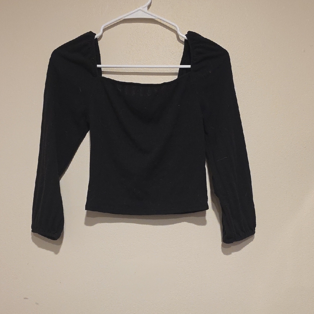 Wild Fable Black Ribbed Top